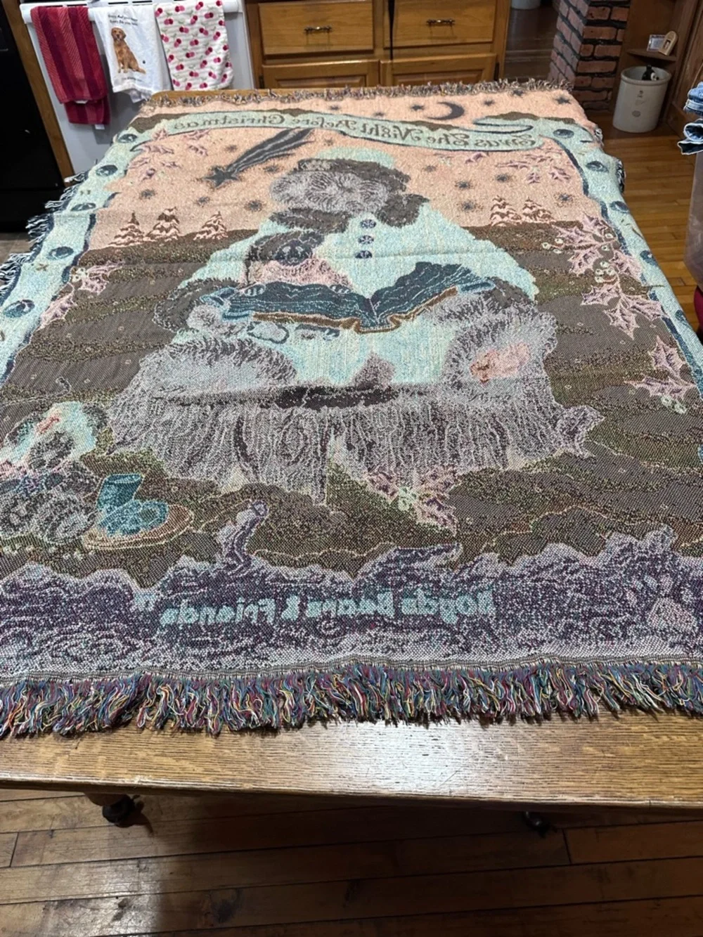 Boyds‎ Bears Red and Cream 'Twas The Night Before Christmas' Holiday Throw